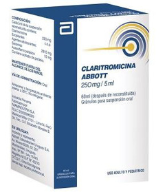 Imagen de CLARITROMICINA ABBOTT 250 mg 60 ml